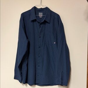 Quiksilver Blue and Black Checkered Shirt